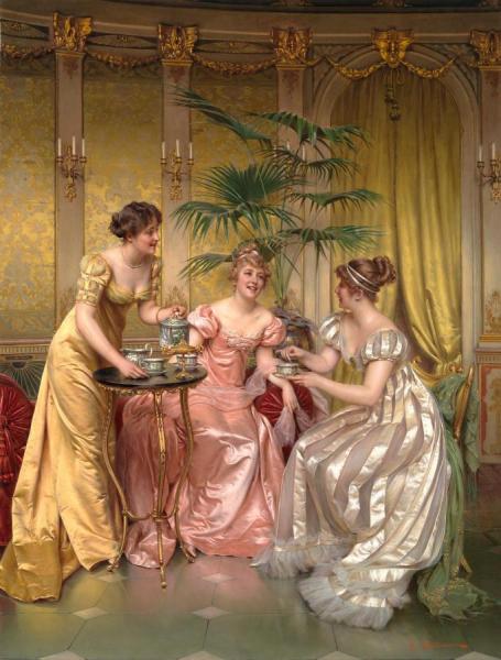 Afternoon Tea by Charles Joseph Frederick Soulacroix