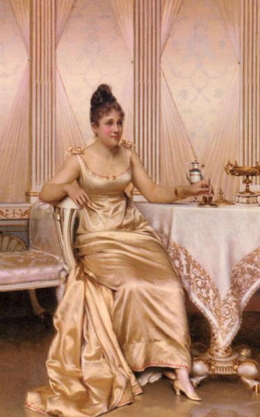 Afternoon Tea by Charles Joseph Frederick Soulacroix Oil Painting Reproductions