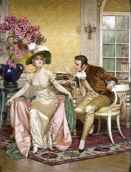 Flirtation by Charles Joseph Frederick Soulacroix Oil Painting Reproductions