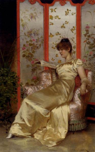 Reading by Charles Joseph Frederick Soulacroix Oil Painting Reproductions
