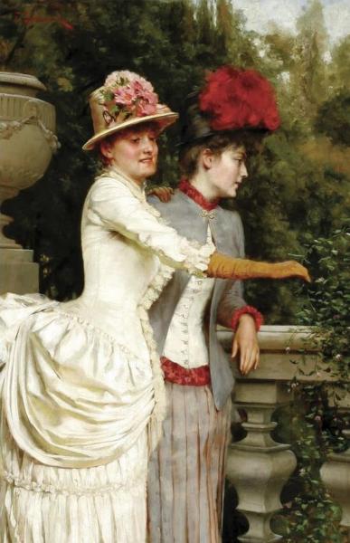 Women On A Balcony by Charles Joseph Frederick Soulacroix