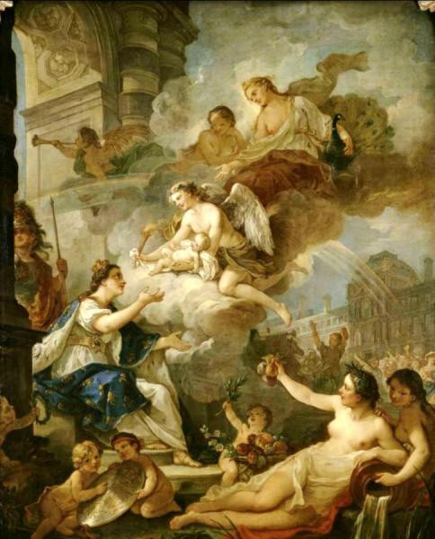Allegory On Birth Of Marie-zéphyrine Of France In 1750 by Charles-joseph Natoire