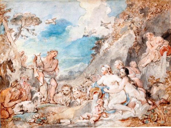 Orpheus Charming The Animals And The Nymphs by Charles-joseph Natoire