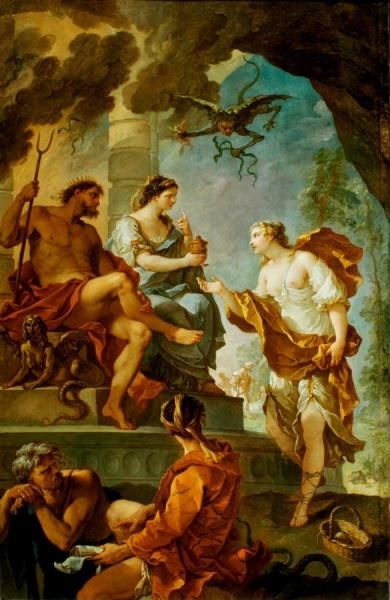 Psyche Obtaining The Elixir Of Beauty From Proserpine by Charles-joseph Natoire