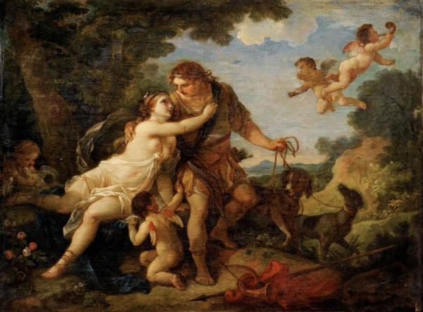 Venus And Adonis by Charles-joseph Natoire Oil Painting Reproductions