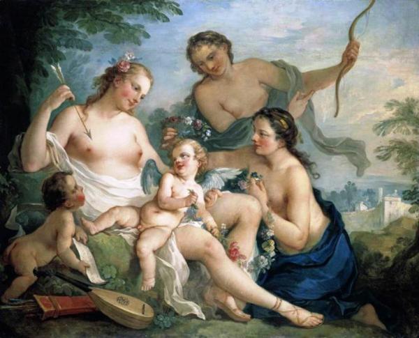 Venus And Cupid by Charles-joseph Natoire Oil Painting Reproductions