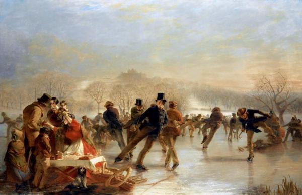 Skaters, A Scene On Duddingston Loch by Charles Lees