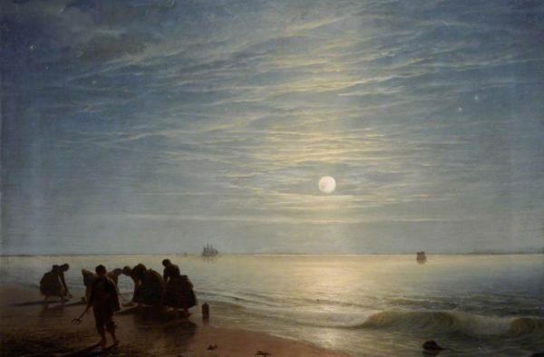 The Summer Moon - Bait Gatherers by Charles Lees