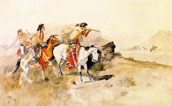 Attack On Muleteers by Charles Marion Russell