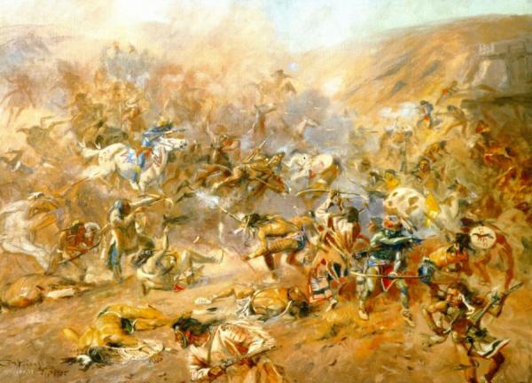 Battle Of Belly River by Charles Marion Russell