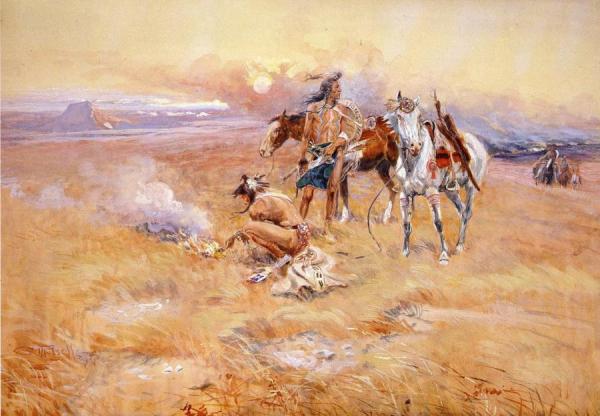 Charles Marion Russell Blackfeet Burning Crow Buffalo Range