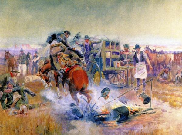Bronc For Breakfast by Charles Marion Russell