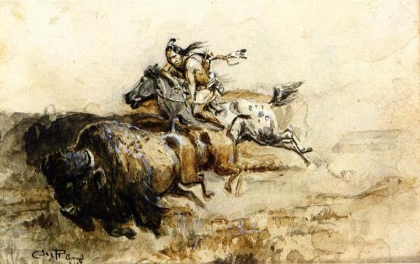 Buffalo Hunter by Charles Marion Russell
