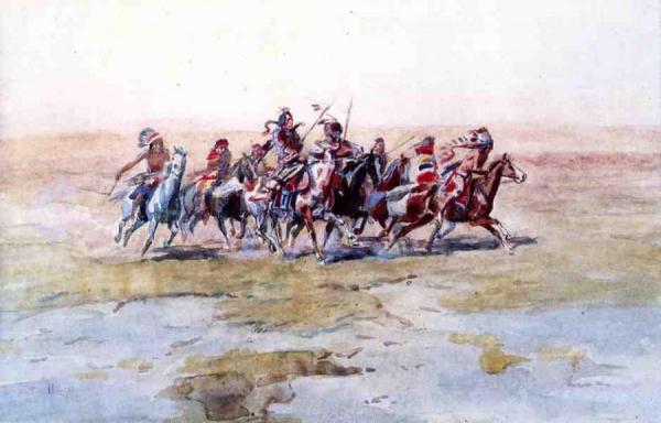 Cree War Party by Charles Marion Russell