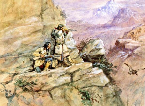 Hunting Big Horn Sheep by Charles Marion Russell