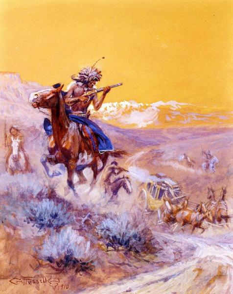 Indian Attack by Charles Marion Russell