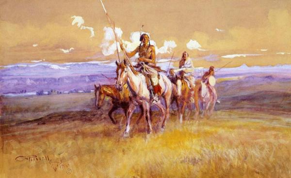 Indian Party by Charles Marion Russell