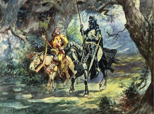 Knight And Jester by Charles Marion Russell