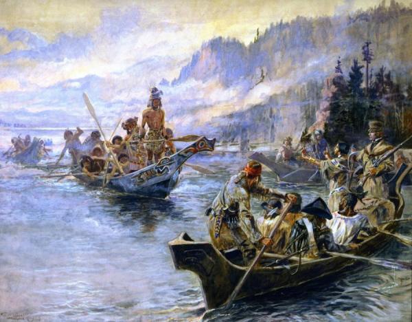 Lewis And Clark On The Lower Columbia by Charles Marion Russell