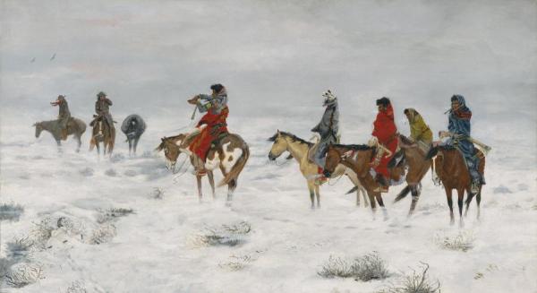 Lost In A Snowstorm - We Are Friends by Charles Marion Russell