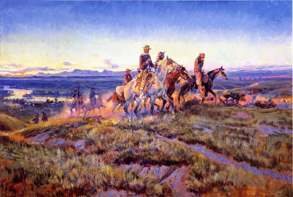Men Of The Open Range by Charles Marion Russell Oil Painting Reproductions
