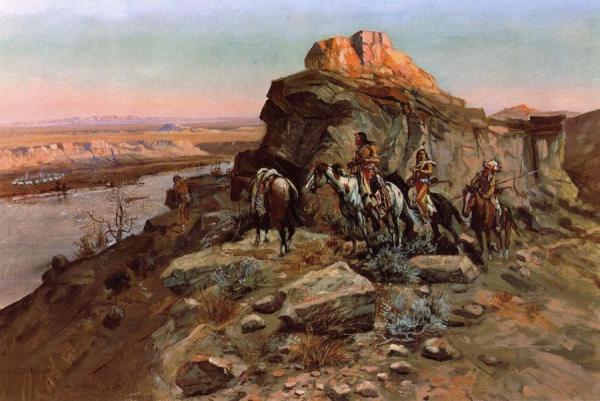 Planning The Attack by Charles Marion Russell