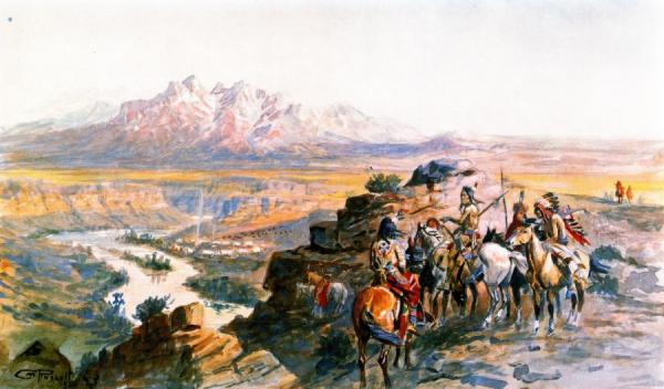 Planning The Attack On The Wagon Train by Charles Marion Russell Oil Painting Reproductions