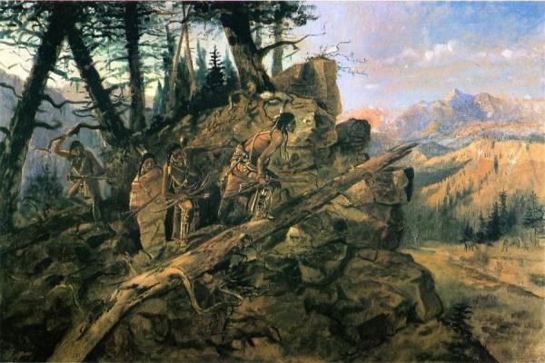 Plunder On The Horizon by Charles Marion Russell