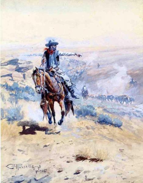 Pointing Out The Trail by Charles Marion Russell