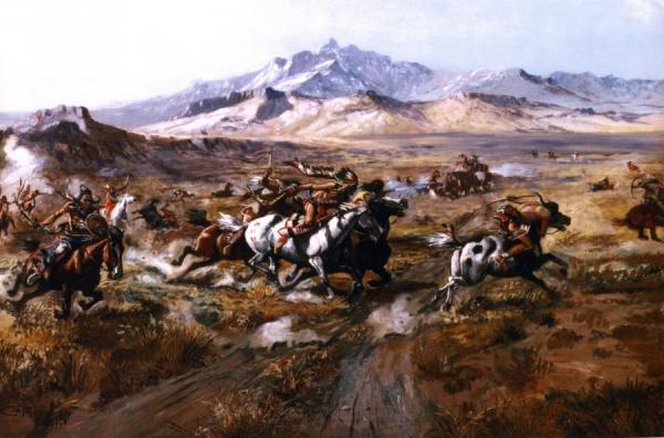 Stage Coach Attack by Charles Marion Russell