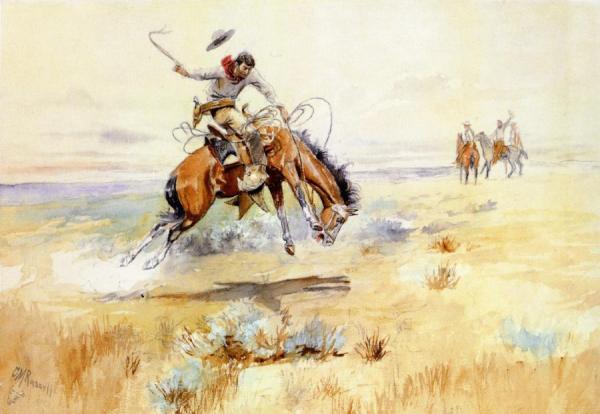 The Bronco Buster by Charles Marion Russell