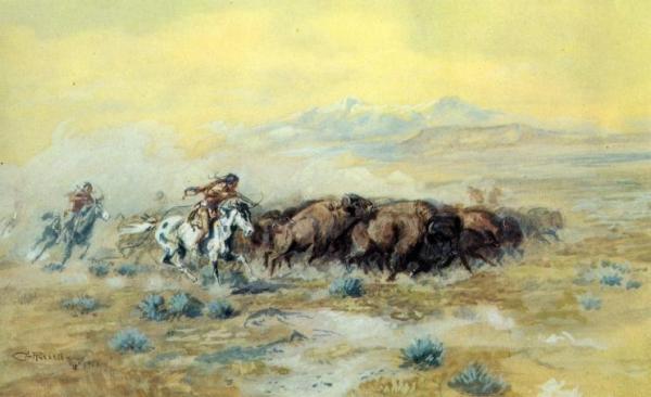 The Buffalo Hunt by Charles Marion Russell