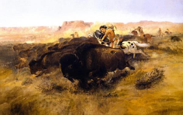 The Buffalo Hunt by Charles Marion Russell