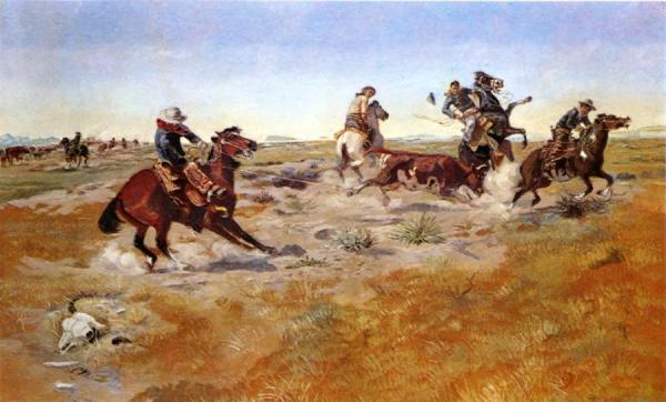 The Judith Basin Roundup by Charles Marion Russell