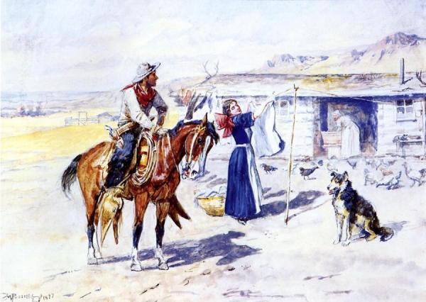 Thoroughman's Home On The Range by Charles Marion Russell