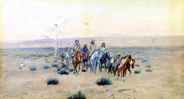 Trappers Crossing The Prarie by Charles Marion Russell