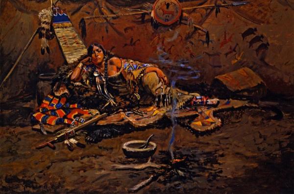 Waiting And Mad by Charles Marion Russell