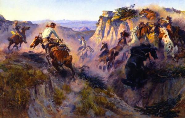 Wild Horse Hunters [no. 2] by Charles Marion Russell