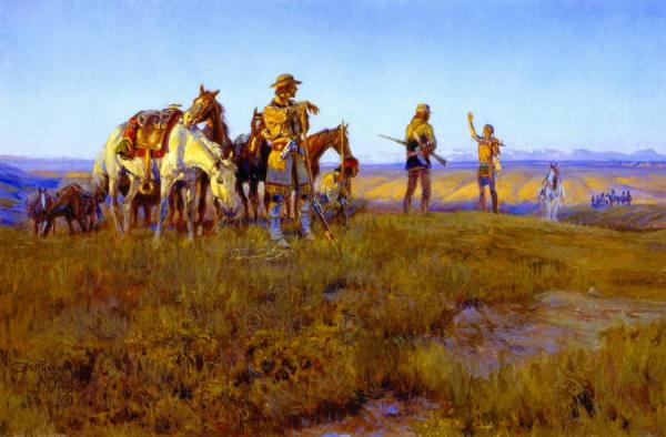 Wild Man's Truce by Charles Marion Russell Oil Painting Reproductions