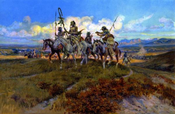 Wolf Men by Charles Marion Russell Oil Painting Reproductions