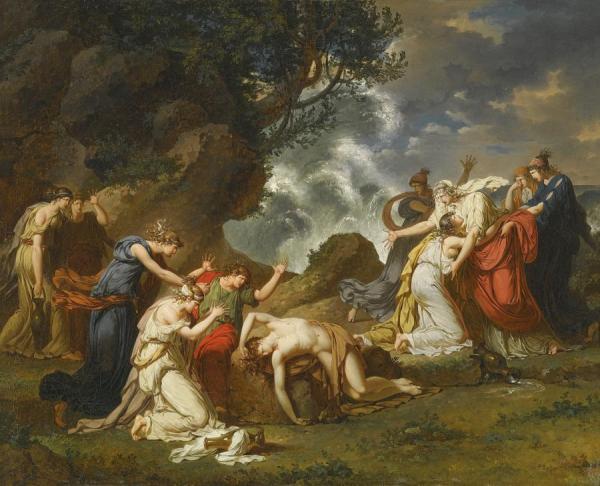 Charles Meynier A Scene From Classical Mythology,possibly Ceryx And Alcyone