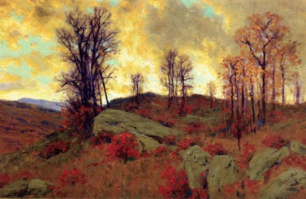 An Autumn Hillside Sunset, Edge Of Middle Park, Colorado by Charles Partridge Adams Oil Painting Reproductions