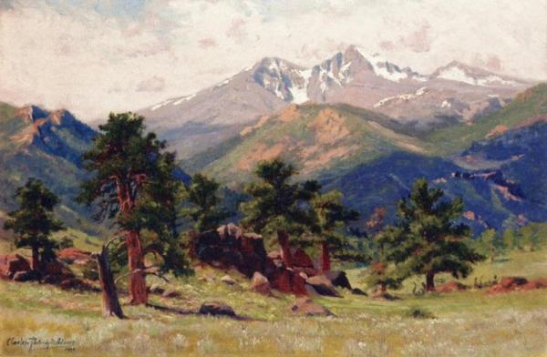Longs Peak From Estes Park, Colo. by Charles Partridge Adams Oil Painting Reproductions