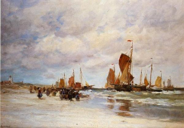 Welcoming The Fishing Vessels Home by Charles Paul Gruppe