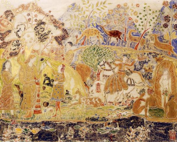 Figures And Deer by Charles Prendergast Oil Painting Reproductions