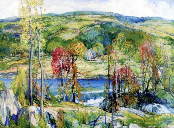 River Landscape by Charles Reiffel Oil Painting Reproductions