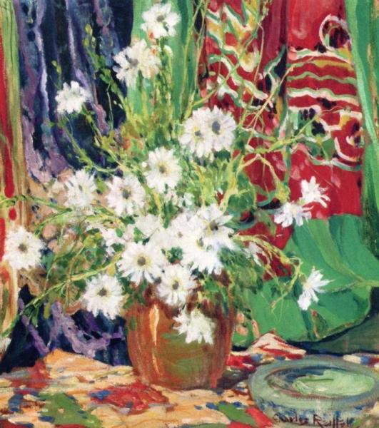 Still Life Daisies by Charles Reiffel Oil Painting Reproductions