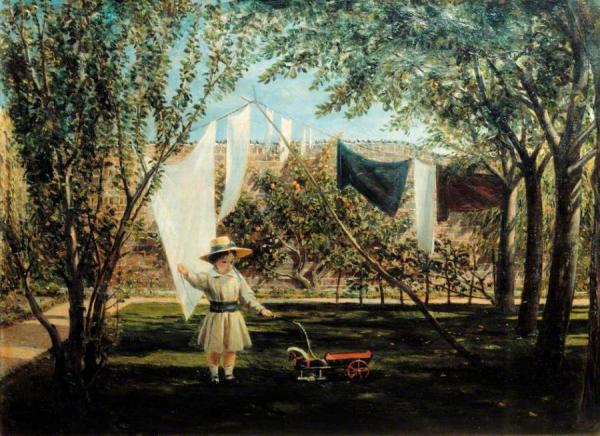 A Garden Scene by Charles Robert Leslie