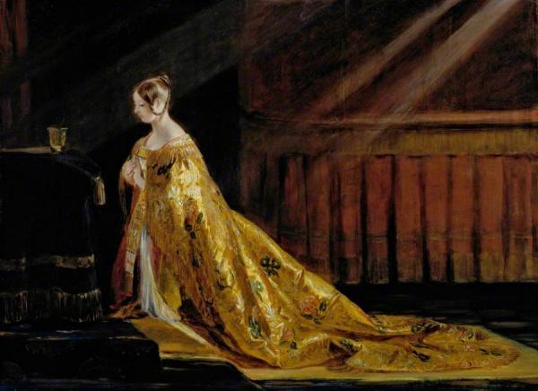 Queen Victoria In Her Coronation Robes by Charles Robert Leslie
