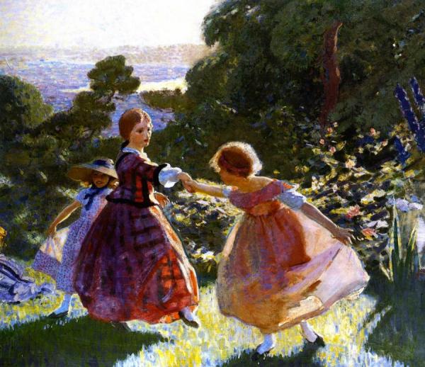 Three Dancing Girls by Charles S. Hopkinson